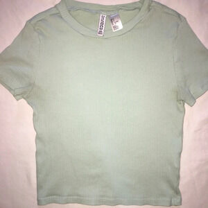 Mint ribbed  baby tee